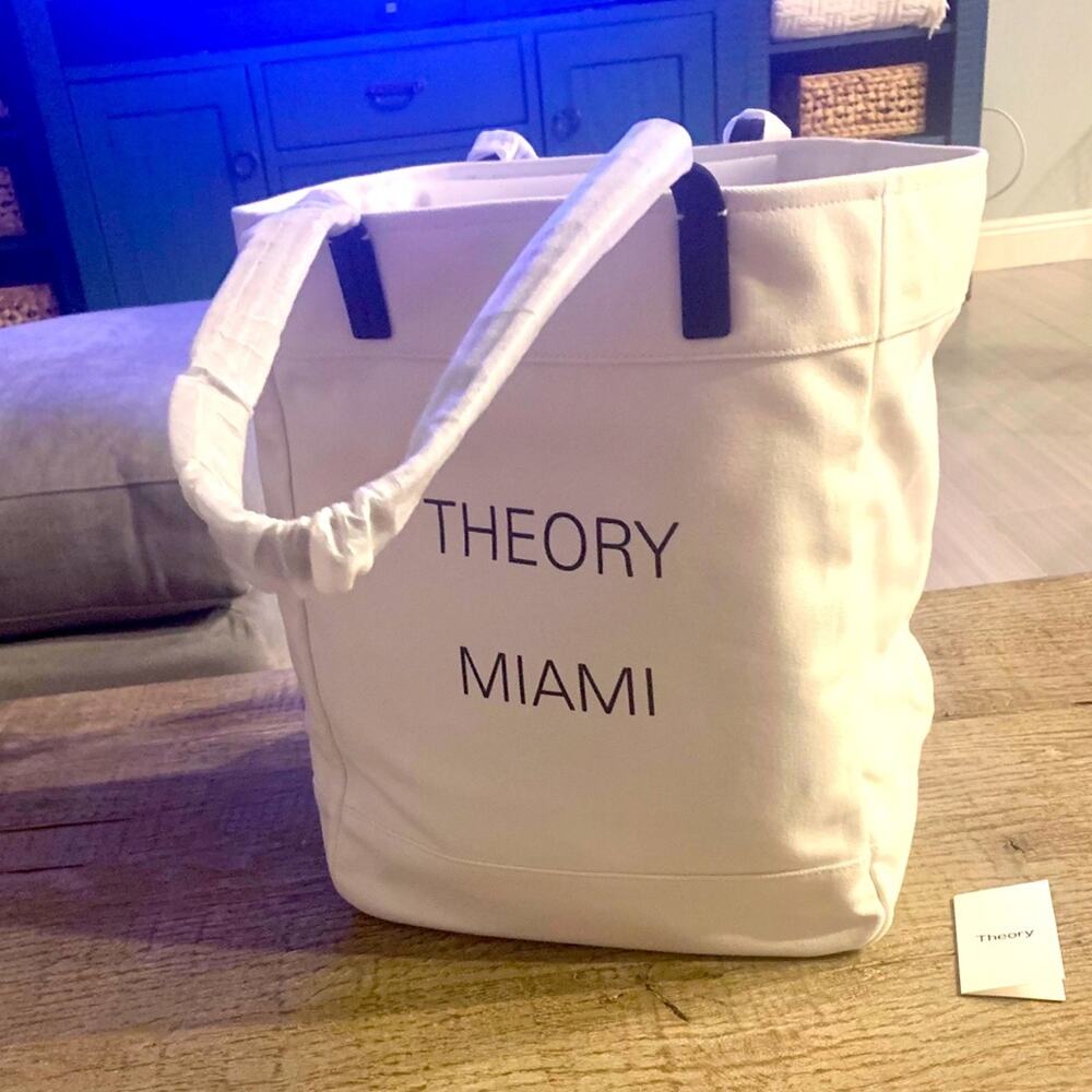 Theory “Miami” Large Canvas Tote Bag.